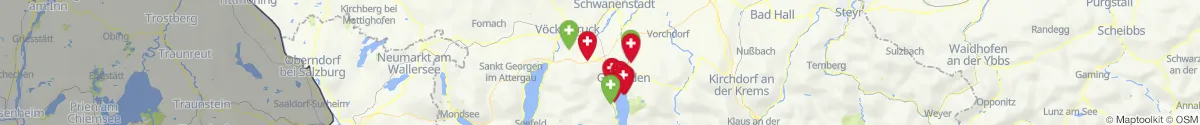 Map view for Pharmacies emergency services nearby Pinsdorf (Gmunden, Oberösterreich)